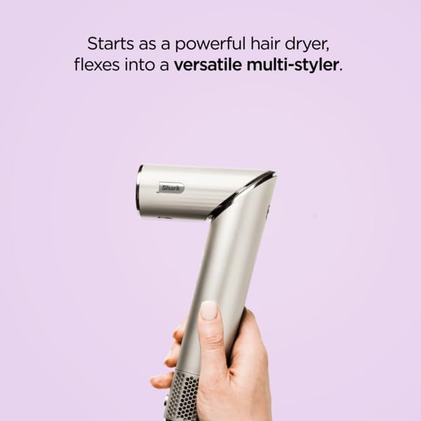 Shark FlexStyle | Air Multi-Styler & Drying System | Hair Dryer Brush for Blowouts with Coanda Auto- Wrap Curlers, Oval Brush, Curl-Defining Diffuser & Concentrator Attachment | Stone | HD435