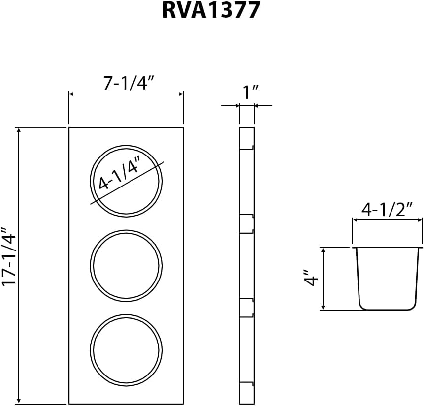 Ruvati Condiment Tray 3 Bowl Serving Board for Workstation Sinks (Complete Set) - RVA1377