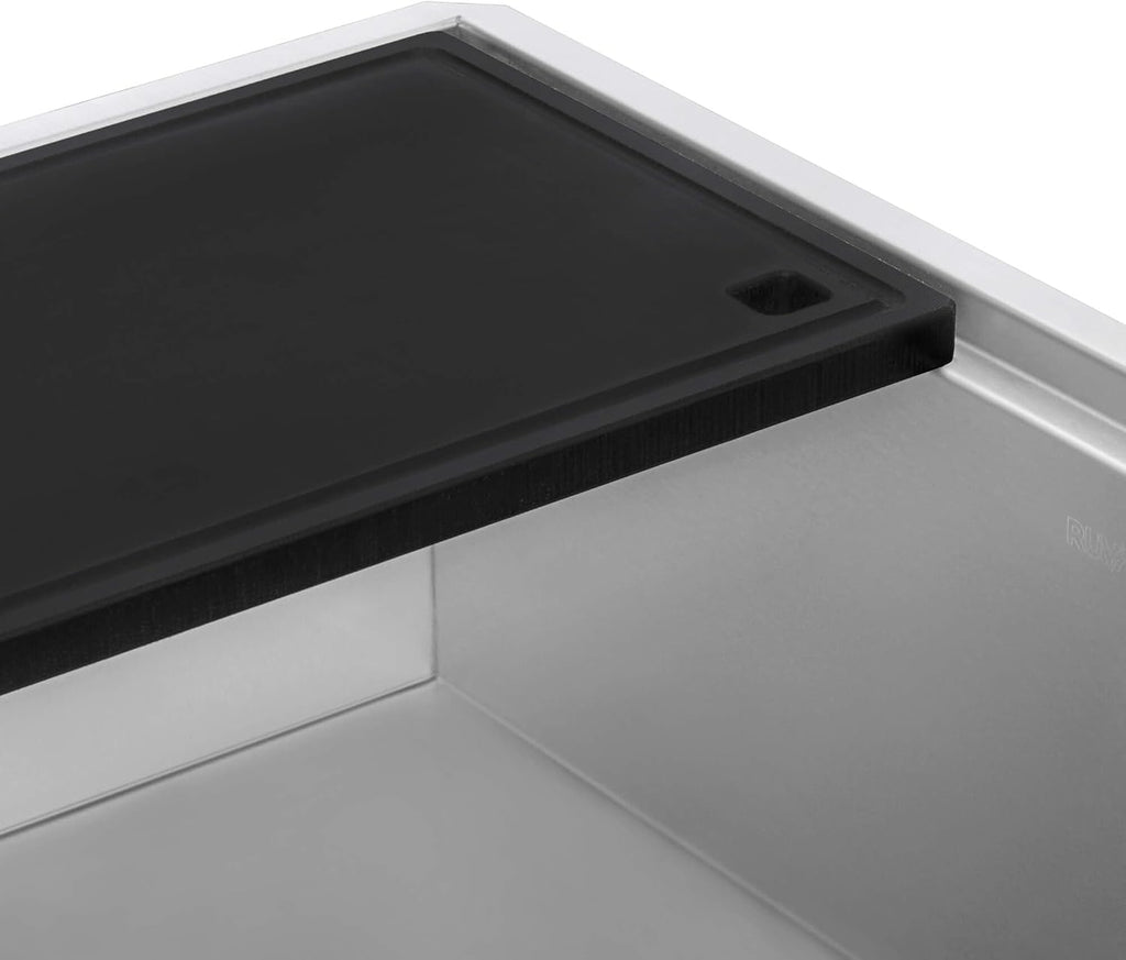 Ruvati 17 x 11 inch Black Resin Thick Cutting Board for Ruvati Workstation Sinks - RVA1217BLK