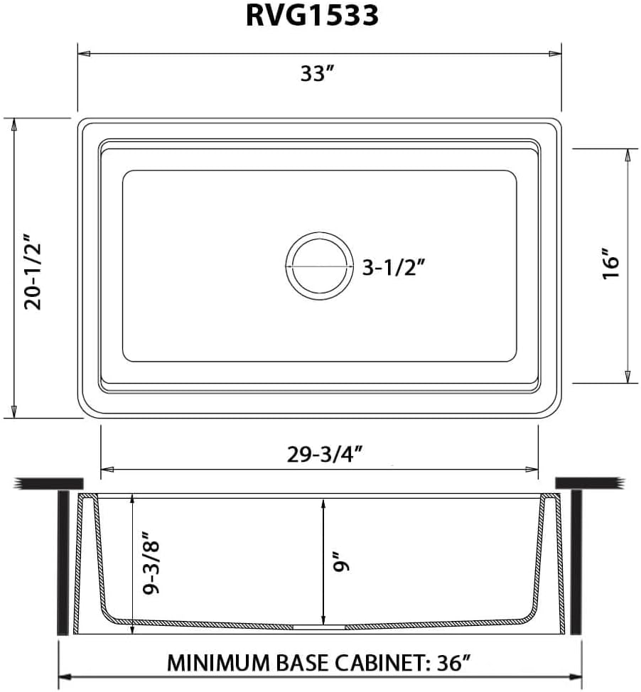 Ruvati 33-inch Matte White Farmhouse Granite Composite Quartz Workstation Apron-front Kitchen Sink - RVG1533WH