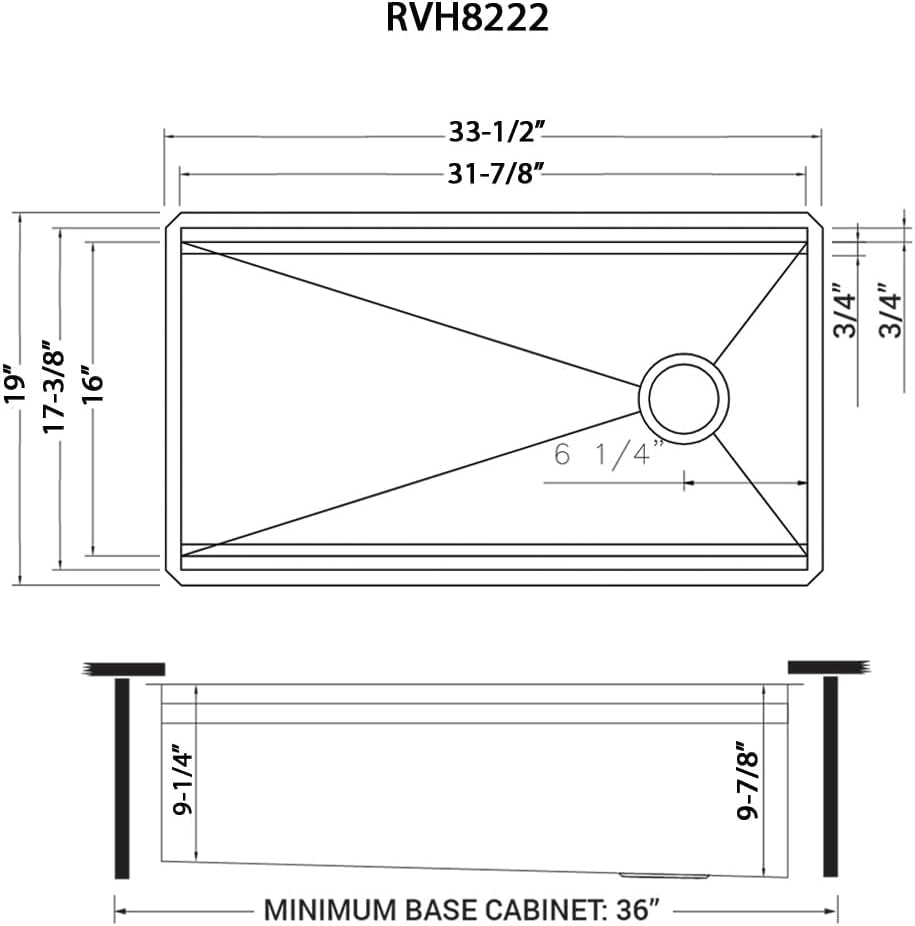Ruvati 33-inch Undermount Workstation Kitchen Sink – 16 Gauge Stainless Steel kitchen Sink Single Bowl with Cutting Board & Accessories, Brushed Finish Hides Scratches – RVH8222