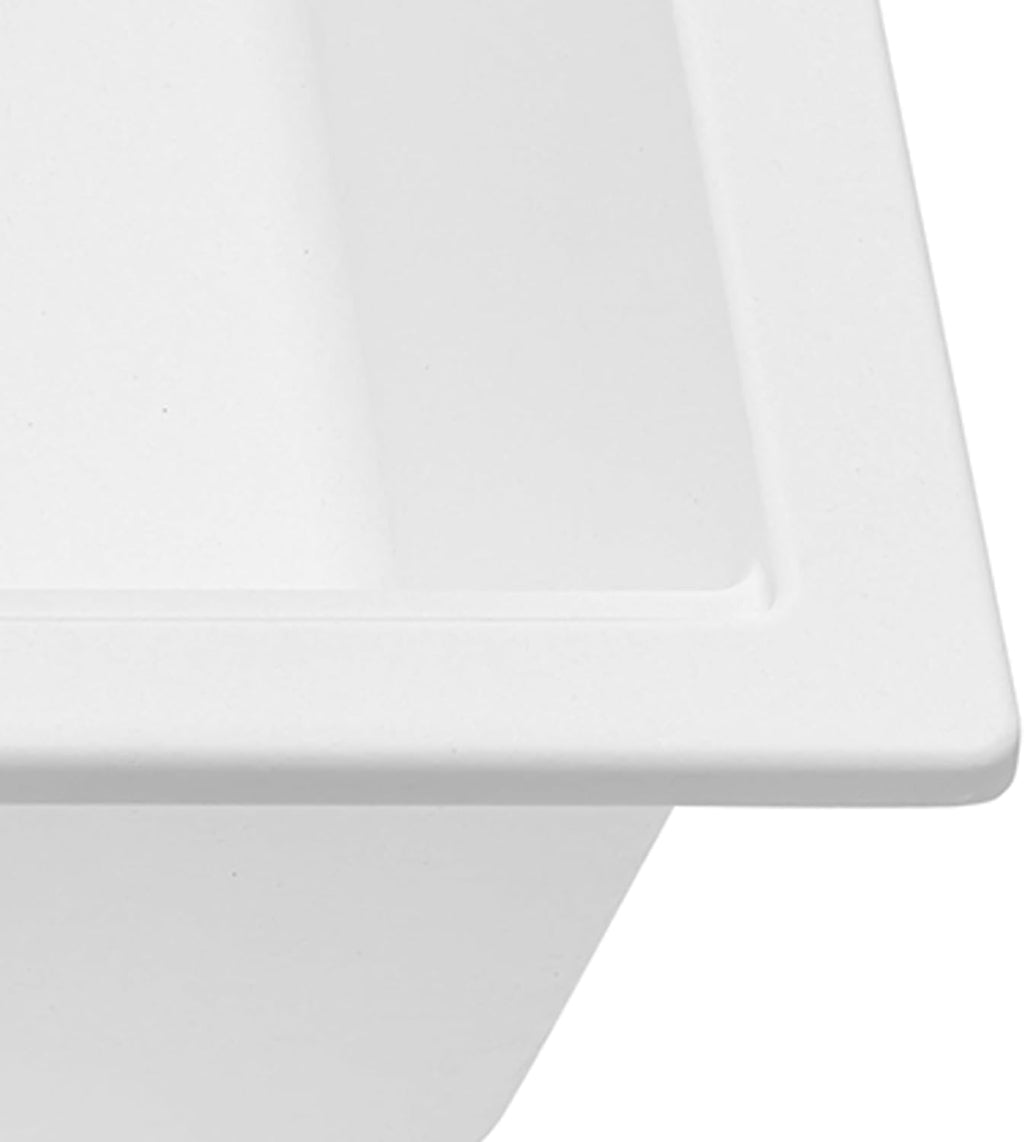 Ruvati 33-inch Granite Composite Quartz Workstation Drop-in Topmount Kitchen Sink Matte White - RVG1302WH