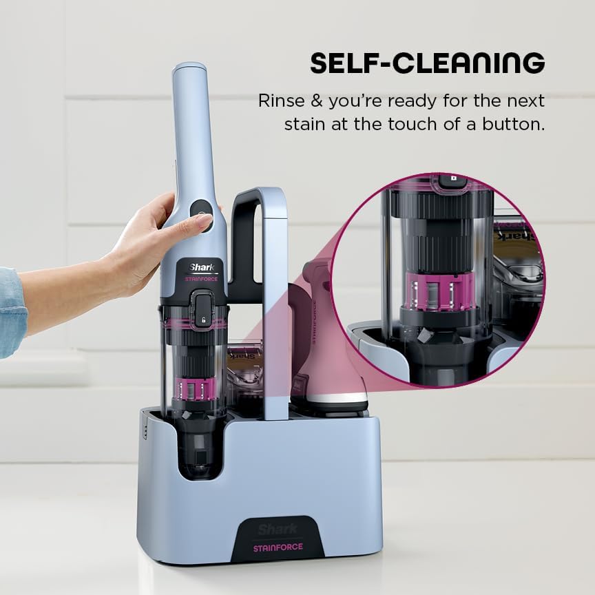 Shark StainForce Cordless Spot Cleaner, Dual-Activated Easy Spray Formula, OXY-Powered Cleaning, Indoor + Outdoor, Carpets, Upholstery, Car Seats & Stairs, Pet Urine & Odor Remover, 5" Tool, HX102BRN