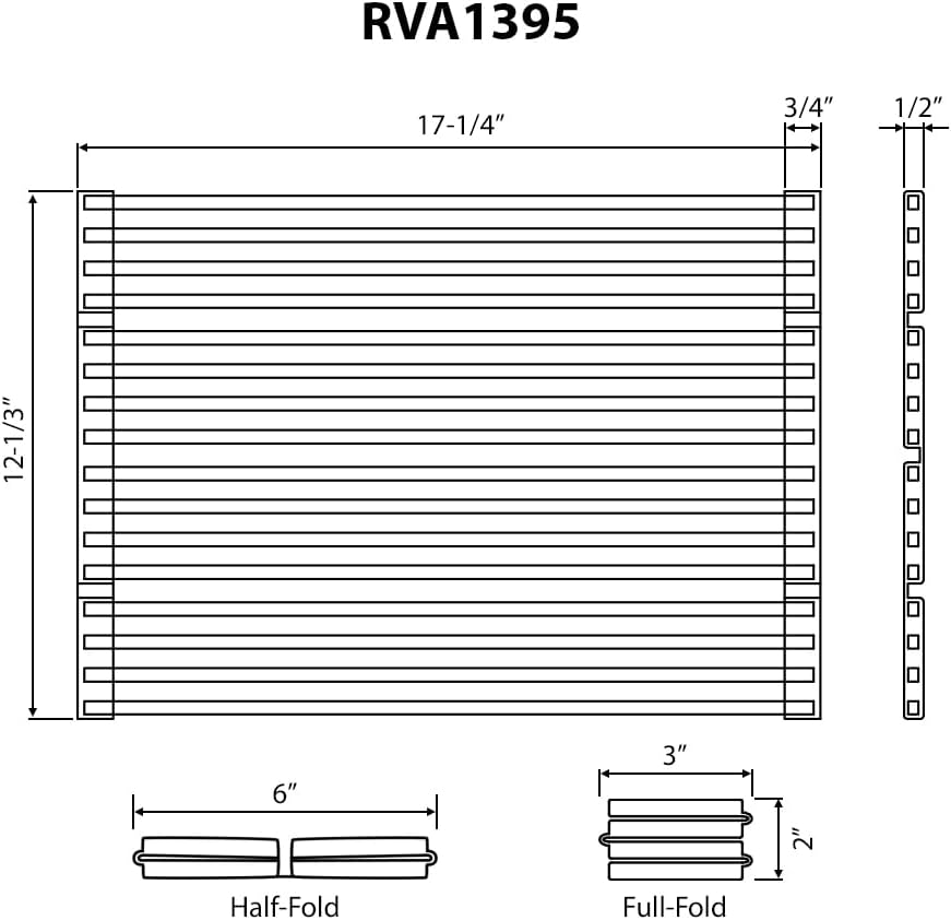 Ruvati Stainless Steel and Silicone Foldable Drying Rack for Workstation Sinks Dish Mat Trivet - RVA1395