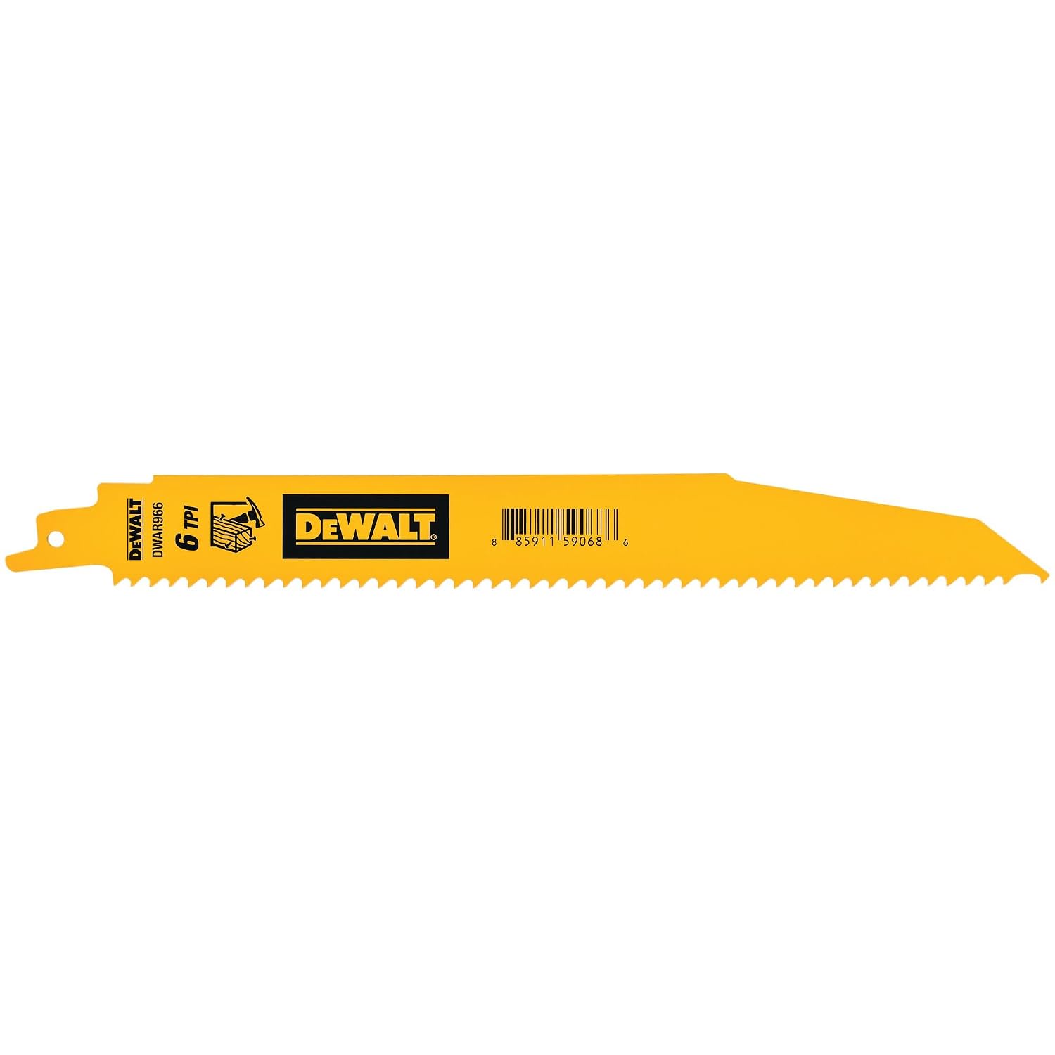 DEWALT 9-in 6 TPI Metal Cutting Bi-Metal Reciprocating Saw Blades (5 Pack) (DWAR966)