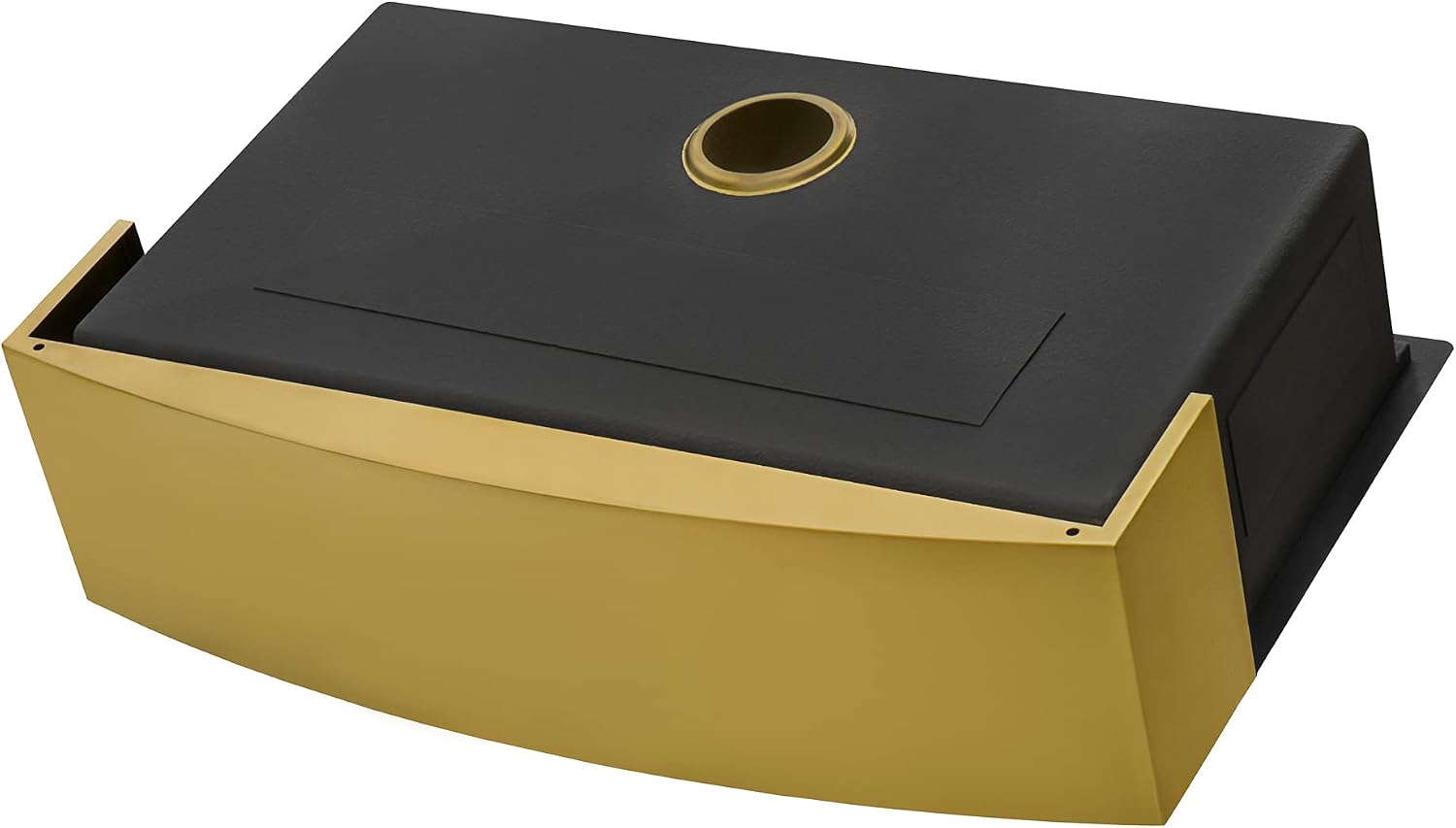 Ruvati 33-inch Matte Gold Workstation kitchen sink - Apron-Front Brass Tone Stainless Steel Kitchen Sink with Brushed Finish, Easy-to-Clean, Undermount Kitchen Sink - RVH9207GG
