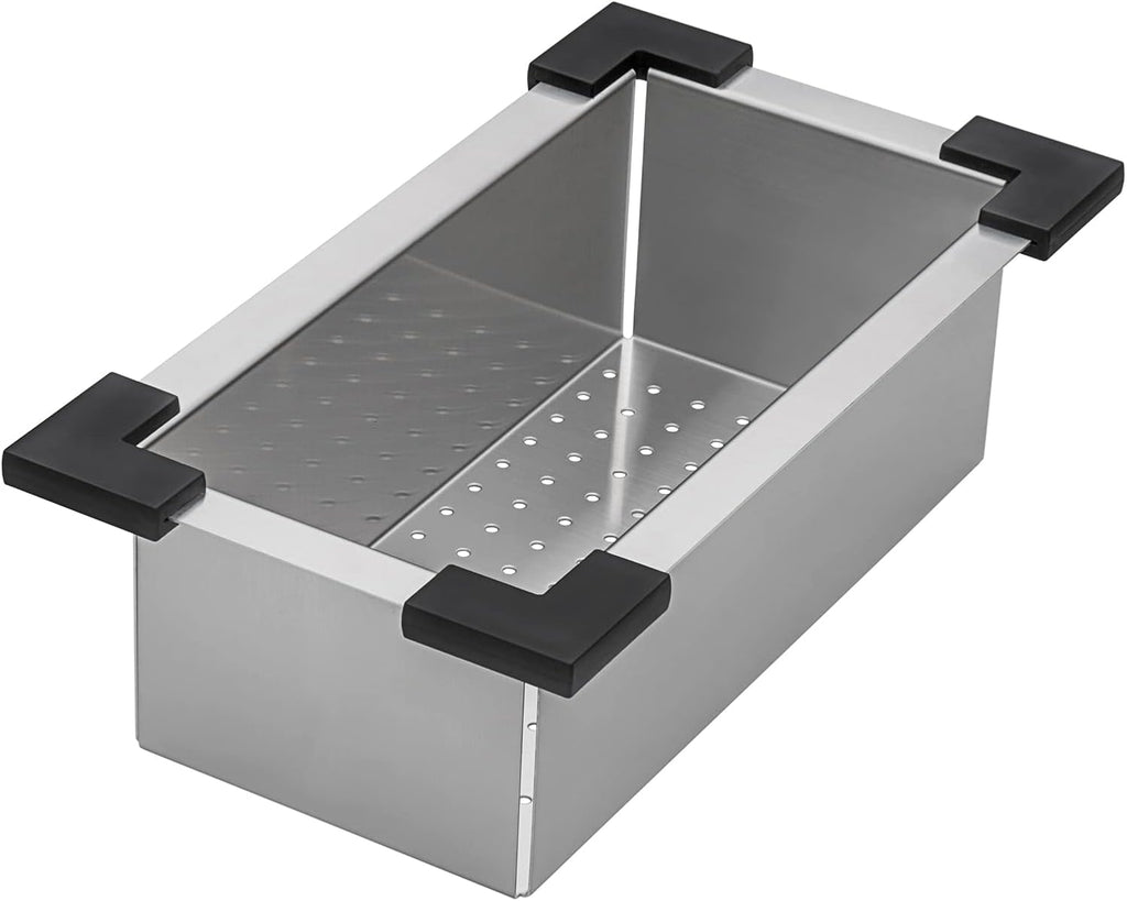Ruvati Workstation Sink Colander 17.25 inch Stainless Steel with Plastic Corners - RVA1327