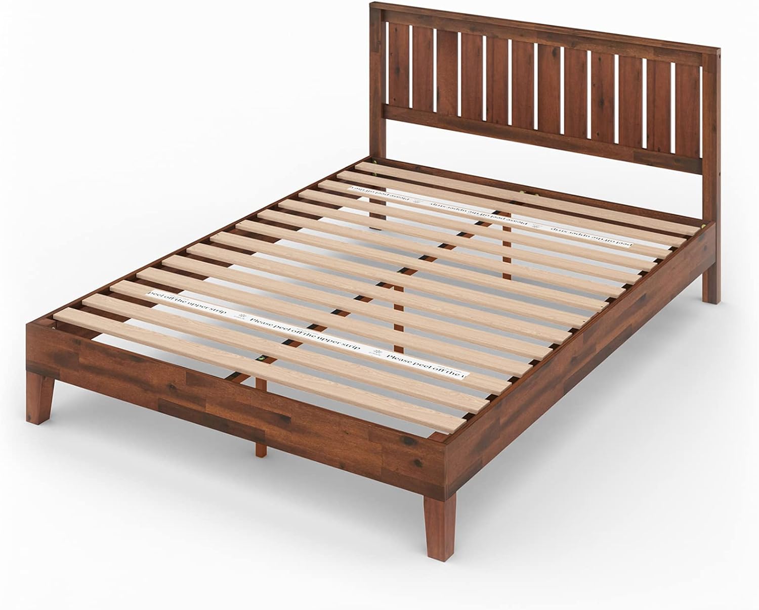Zinus Vivek Deluxe Wood Platform Bed Frame with Headboard, Wood Slat Support, No Box Spring Needed, Easy Assembly, King