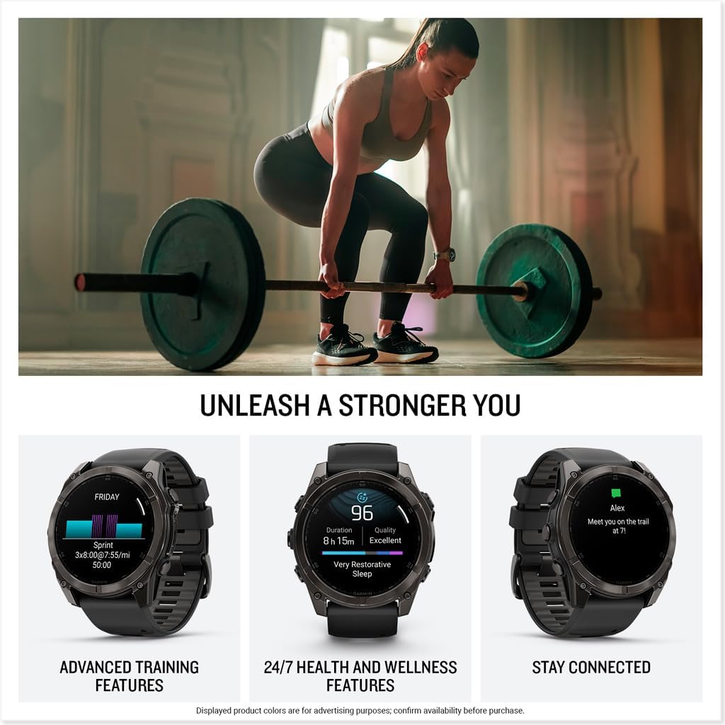 Garmin fēnix® 8 – 51 mm, AMOLED, Sapphire, Premium Multisport GPS Smartwatch, Long-Lasting Battery Life, Dive-Rated, Built-in LED Flashlight, Carbon Gray DLC Titanium with Pebble Gray Band