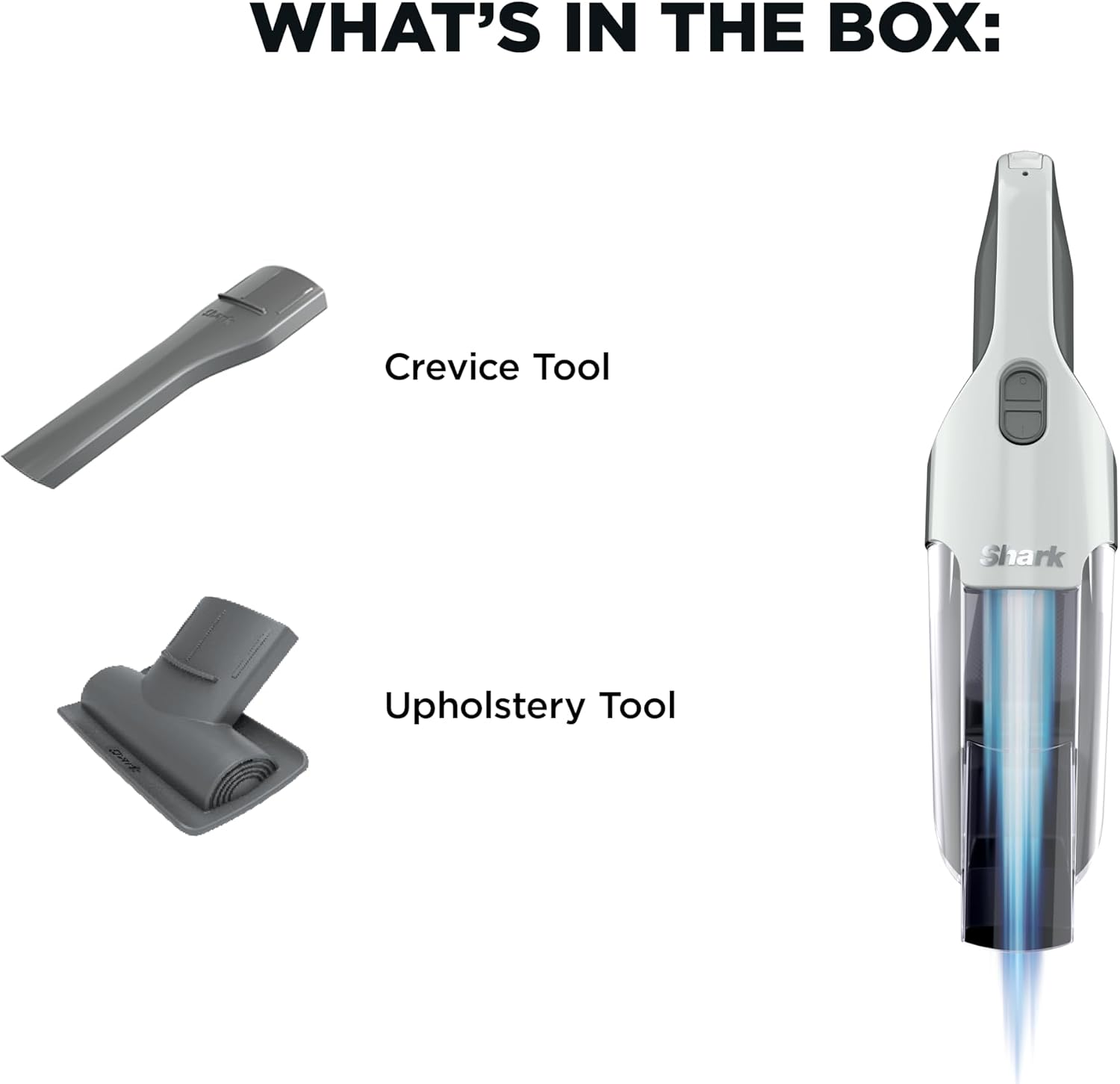 Shark Cyclone PET Handheld Vacuum with, HyperVelocity Suction, Powerful Pet Hair Pickup, Lightweight, XL Dust Cup, Including Upholstery Tool, 8" Crevice Tool, Scrubbing Brush, Pearl White, AA701