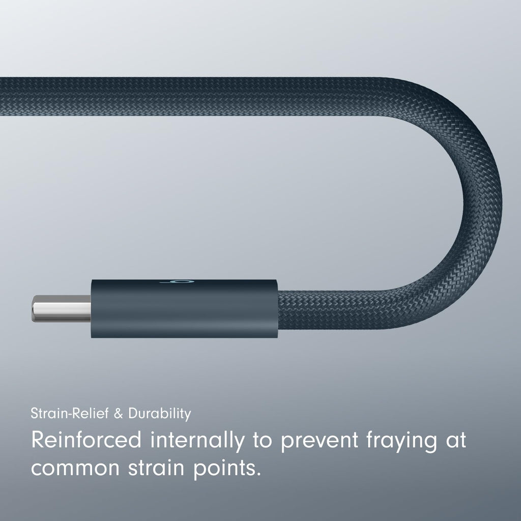 Beats 240W USB-C to USB-C Braided Cable, Fast Charging, Durable/Tangle Free, Compatible with Apple and Android Devices (3 m/10 ft) – Nitro Navy