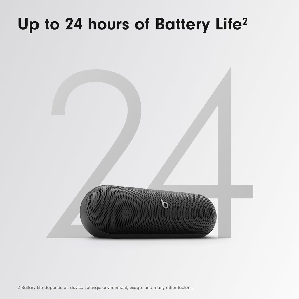 Beats Pill - Portable Bluetooth Speaker - Up to 24H Battery Life, Water Resistant, Bluetooth, Apple & Android Compatible, Seriously Loud Sound for Home, Outdoor and Travel - Matte Black