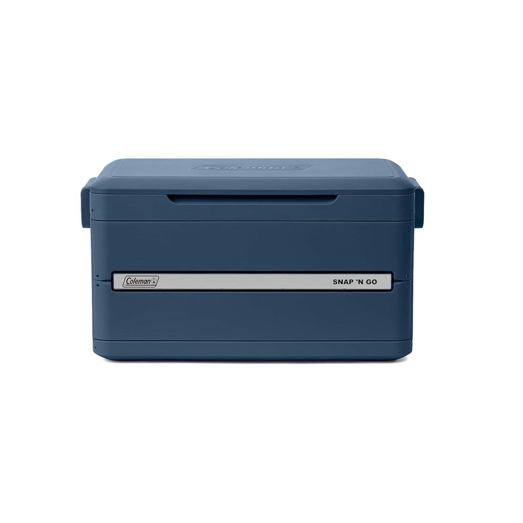 Coleman Snap 'N Go 35-Quart Collapsible Hard Cooler, Portable Hard-Sided Cooler with Waterproof Removable Liner, Spacing-Saving & Quick Set Up, 48 Hours Cold, Sapphire Blue