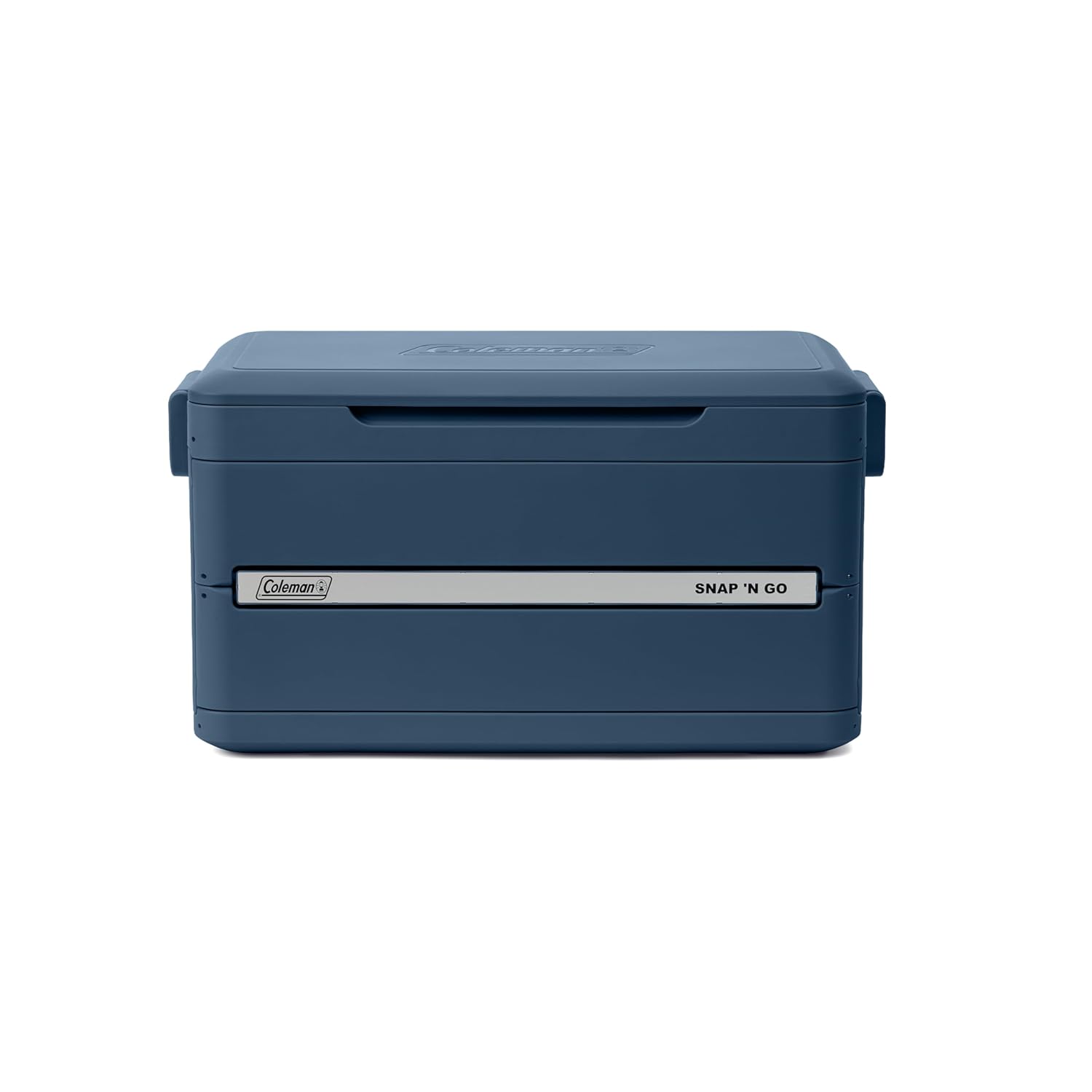 Coleman Snap 'N Go 35-Quart Collapsible Hard Cooler, Portable Hard-Sided Cooler with Waterproof Removable Liner, Spacing-Saving & Quick Set Up, 48 Hours Cold, Sapphire Blue