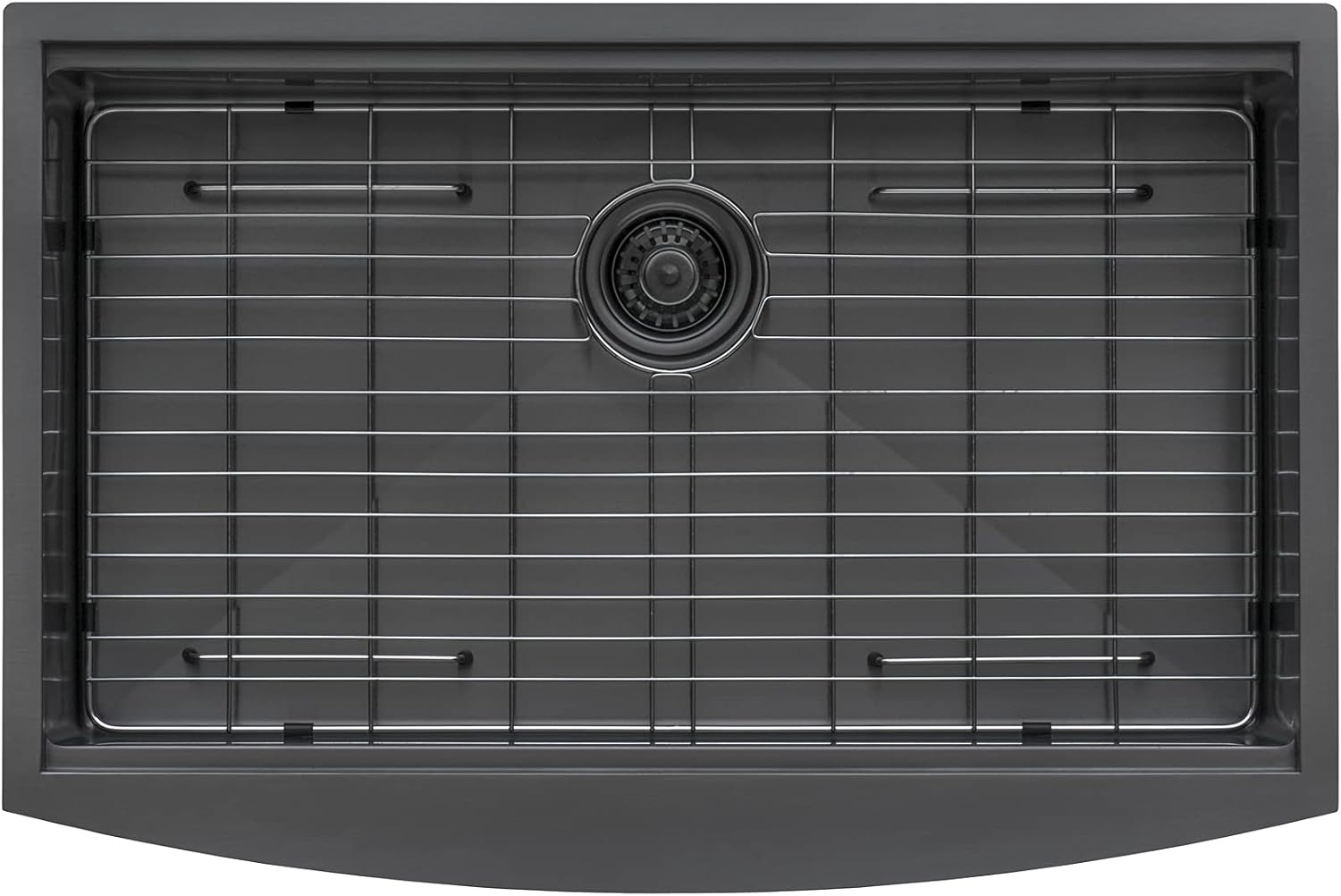 Ruvati 30-inch Gunmetal Black Workstation Apron-Front Stainless Steel Kitchen Sink - RVH9106BL
