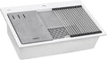 Ruvati 33-inch Granite Composite Quartz Workstation Drop-in Topmount Kitchen Sink Matte White - RVG1302WH