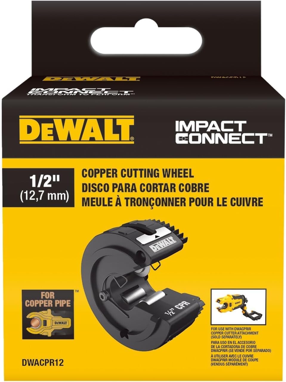 DEWALT Impact Connect Copper Cutter Wheel, Tube Cutter Wheel, 1/2 inch (DWACPR12)