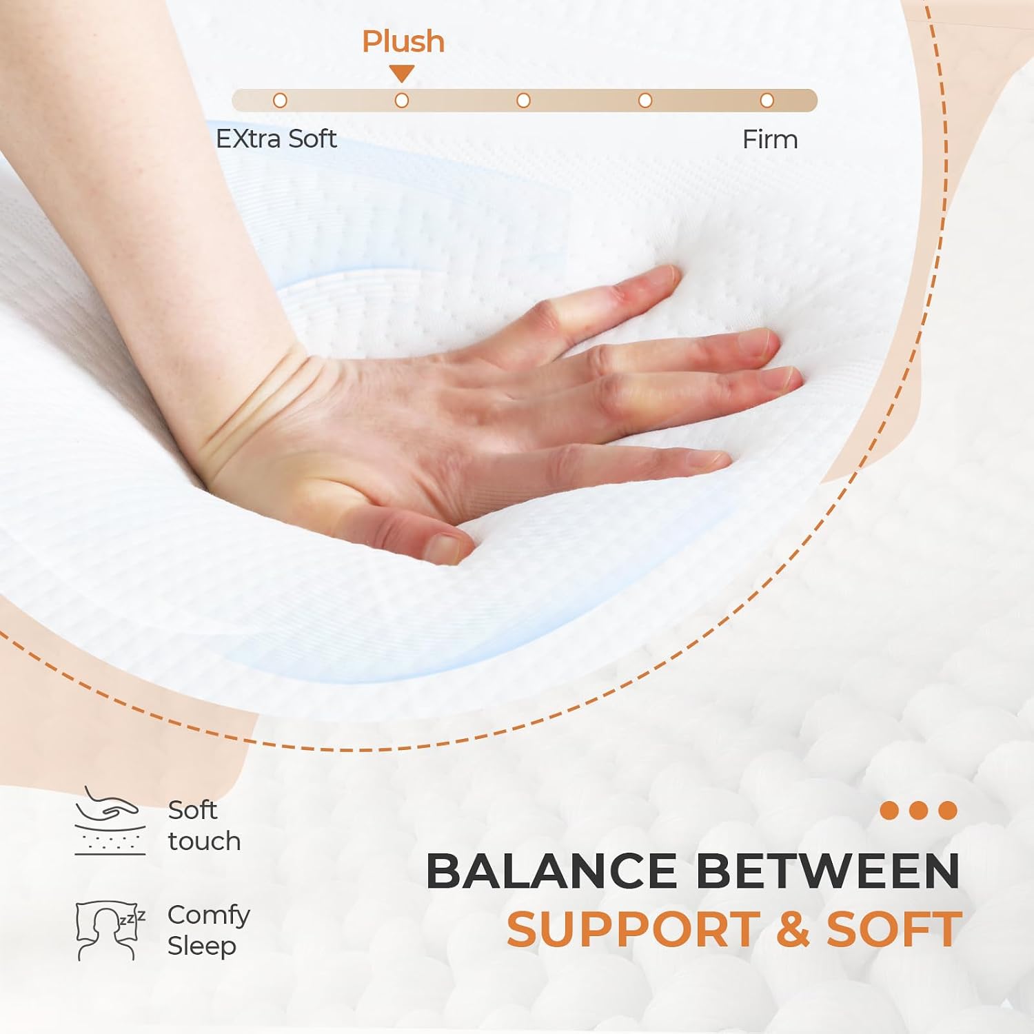 Sweetnight Queen Mattress, 12 Inch Gel Memory Foam Mattress in a Box, Plush Foam Mattress for Pressure Relief & Motion Isolation, Clarity, Gray+White