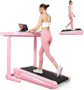 FUNMILY Smallest Walking Pad with 5% Incline, 2 in 1 Under Desk Treadmill for Home Office, 2.5 HP Mini Compact Walking Treadmill, Installation-Free/300lbs Weight Capacity/Unique Lighting Design