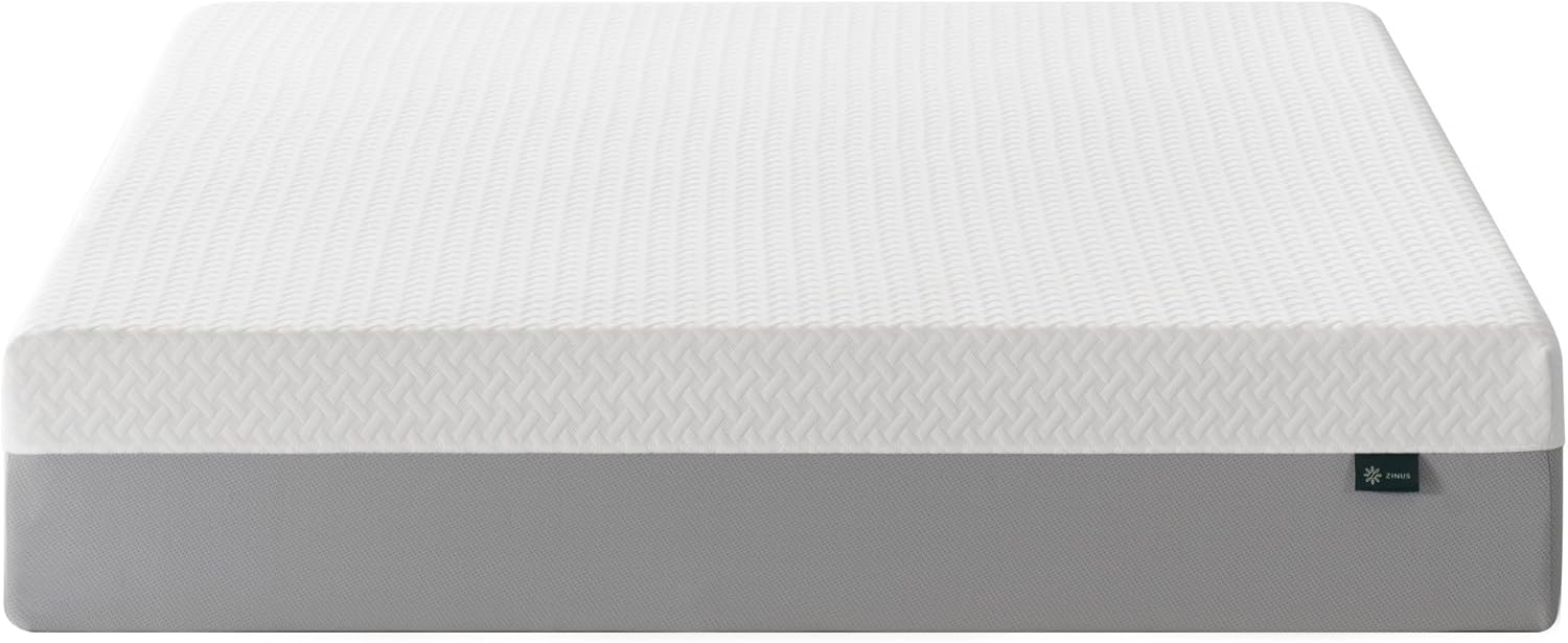Zinus 10 Inch Green Tea Essential Memory Foam Mattress [New Version], Queen, Fiberglass Free, Medium Feel, Breathable Airflow Memory Foam, Certified Safe Foams & Fabric, Mattress in A Box