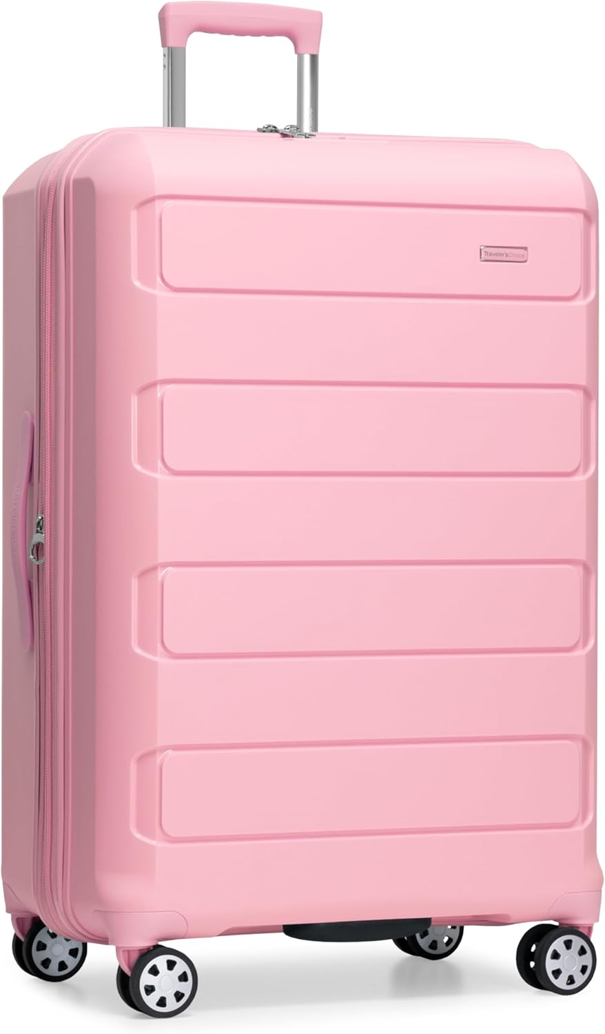 Traveler's Choice Pagosa Hardshell Expandable Luggage with Spinner Wheels, Pink, 27-Inch Medium