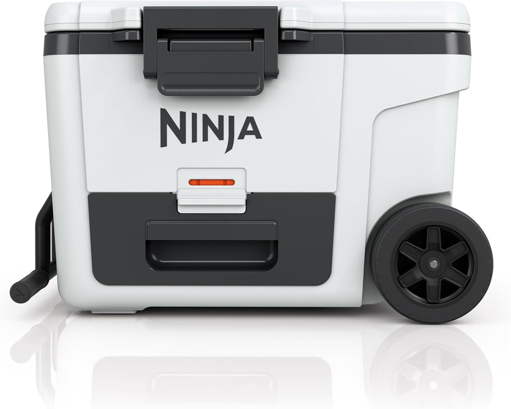 Ninja | Cooler | FrostVault 45QT Cooler with Wheels | Insulated with Temp Dry Storage Drawer | Keeps Ice Cold for Days | for the Beach, Camping, Picnics & More | Cloud White | FB245WH