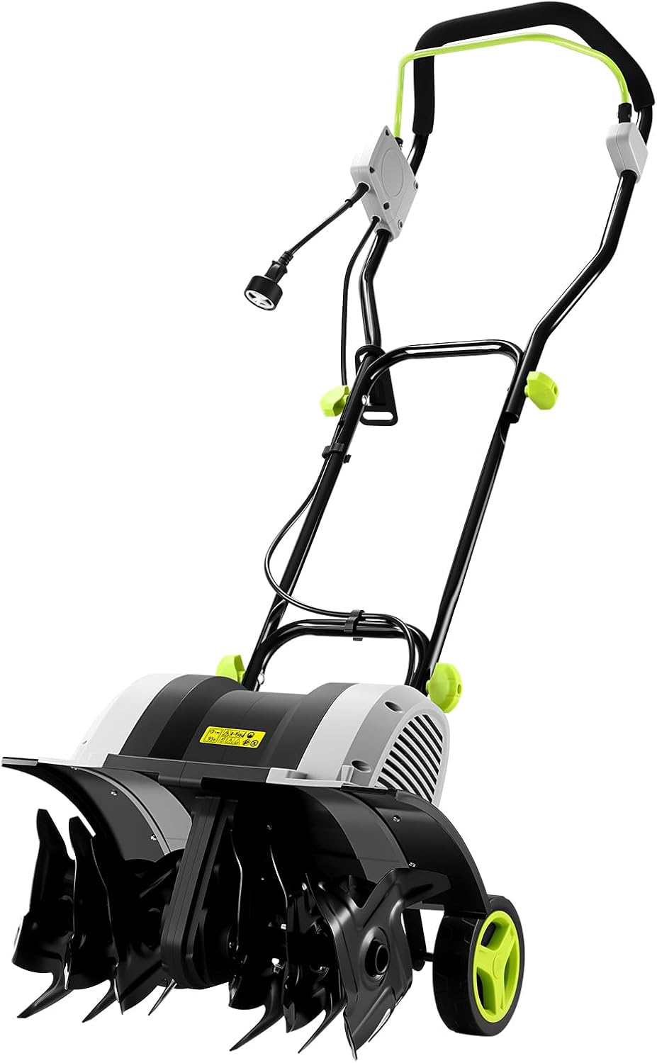 Cultivator Tiller for Gardening:18 Inch Electric Tiller with 6 Steel Tines, Corded 15 Amp Garden Rototiller for Soil Digging with Adjustable Wheels DEKOPRO