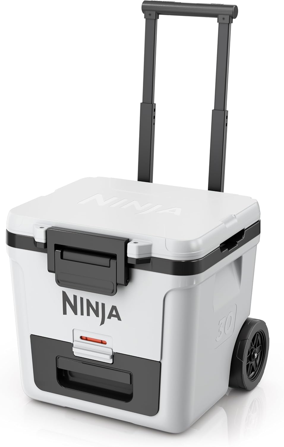 Ninja | Cooler | FrostVault 30QT Cooler with Wheels | Insulated with Temp Dry Storage Drawer | Keeps Ice Cold for Days | for the Beach, Camping, Picnics & More | Cloud White | FB230WH