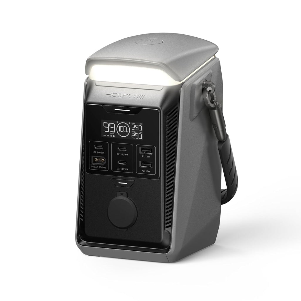 EF ECOFLOW TRAIL Plus 300 DC Portable Power Station, 288Wh Power Bank (80000mAh), 140W USB C Output, Solar Generator, for Outdoor Camping, Travel, and Emergency Power (No AC Outlet Included)