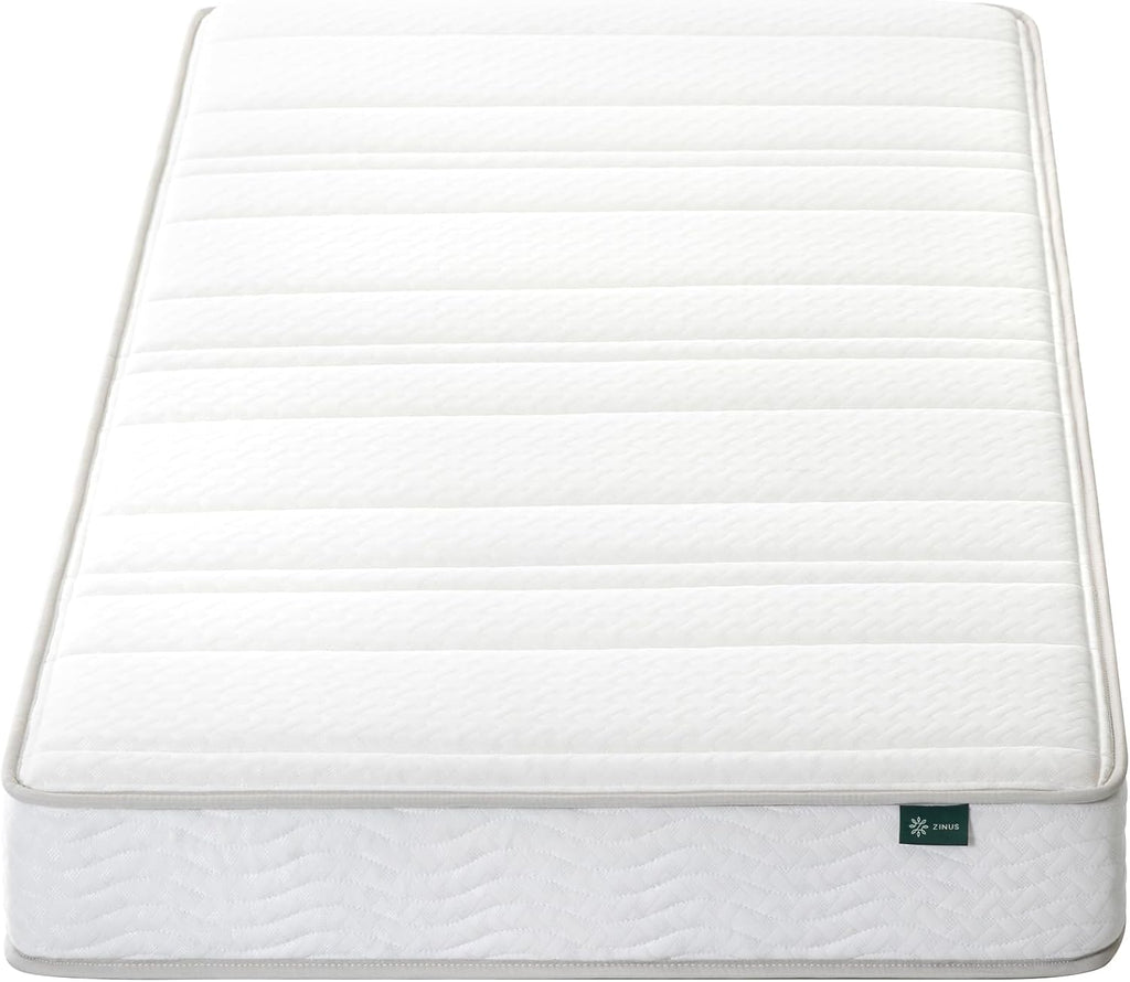 Zinus 6 Inch Foam and Spring Hybrid Mattress [New Version], Twin, Medium Firmness, Durable Support, Certified Safe Foams & Fabric, Mattress in A Box, White