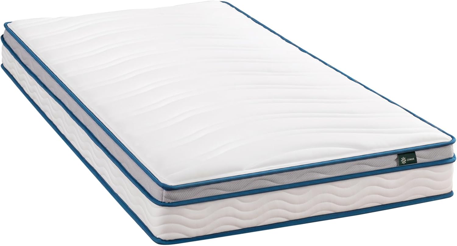 Zinus 6 Inch Spring Sensation Hybrid Mattress [New Version], Medium Firm Feel, Fiberglass Free, Youth and Guest Bedroom, Mattress in A Box, Twin
