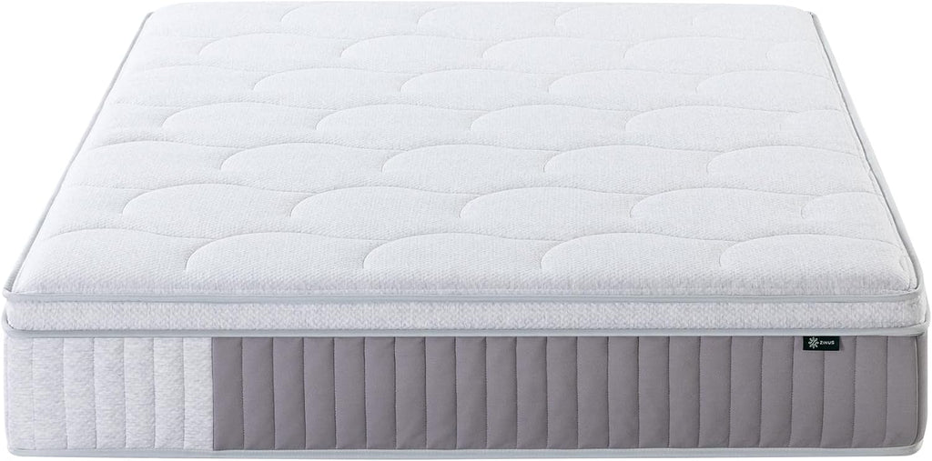 Zinus Cool Support 12 Inch Hybrid Mattress, Cooling Gel Memory Foam, Heavy Duty Individually Wrapped Coils, Soothing Pressure Relief, Medium Firm Feel, CertiPUR-US Certified, Queen