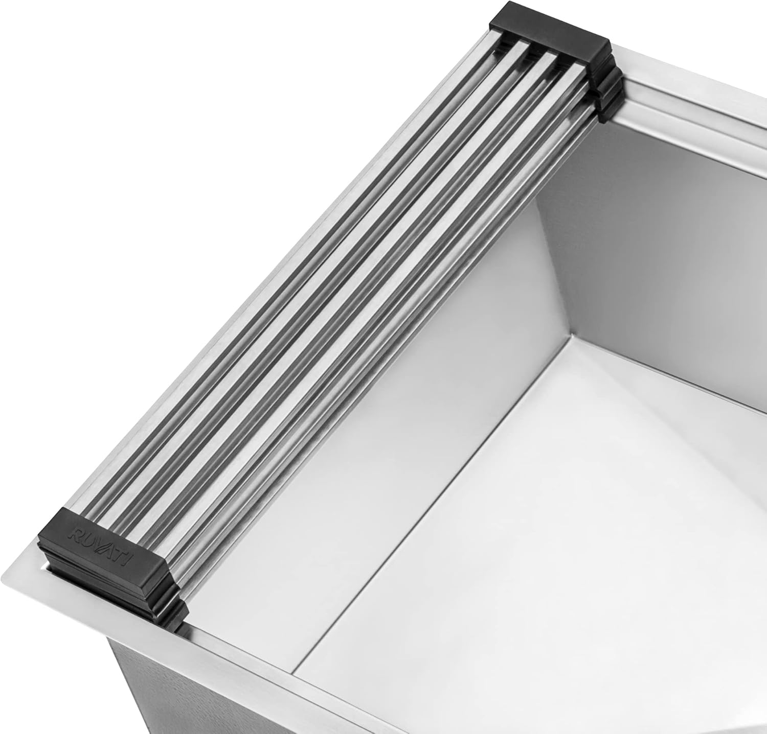 Ruvati Stainless Steel and Silicone Foldable Drying Rack for Workstation Sinks Dish Mat Trivet - RVA1395