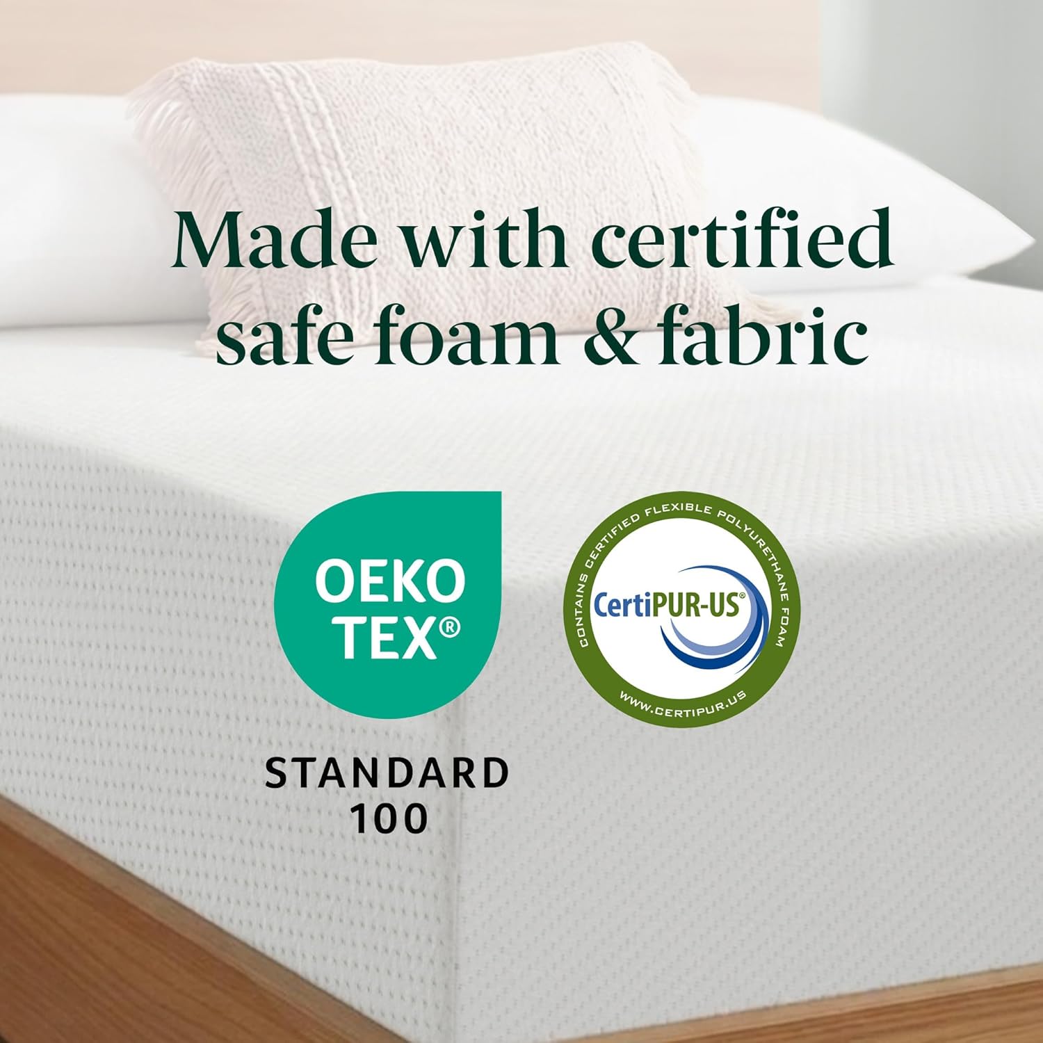 Zinus Green Tea Memory Foam Mattress 10 Inch, Pressure-Relieving Comfort & Full-Body Support, Naturally Fresh, Medium Firm Feel, CertiPUR-US & Oeko-TEX Certified Safe Materials, Queen