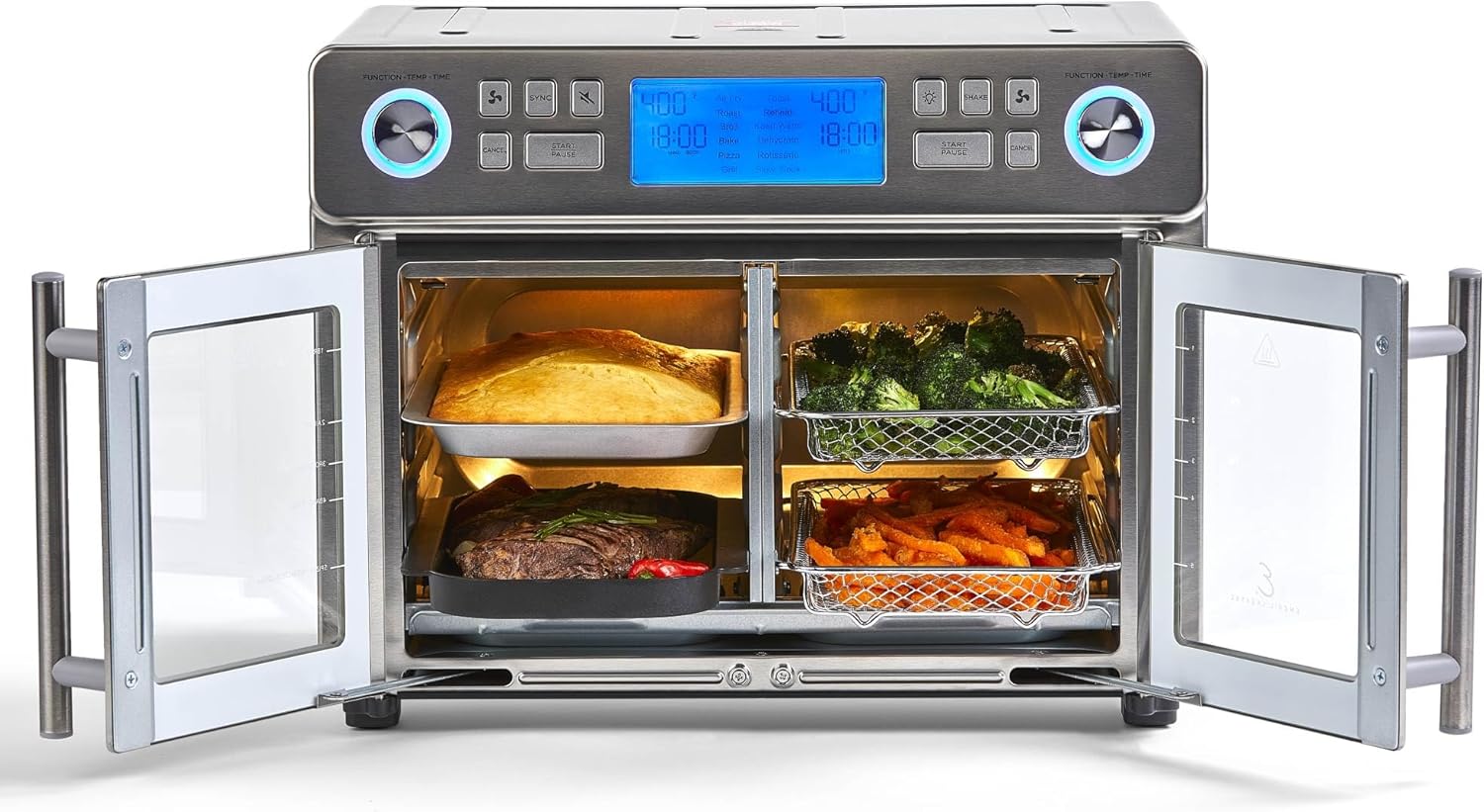 Emeril Lagasse Dual Zone 360 Air Fryer Oven Combo with French Door, 25 QT Extra Large, Cook Two Foods in Different Ways, Up to 60% Faster from Frozen to Finish