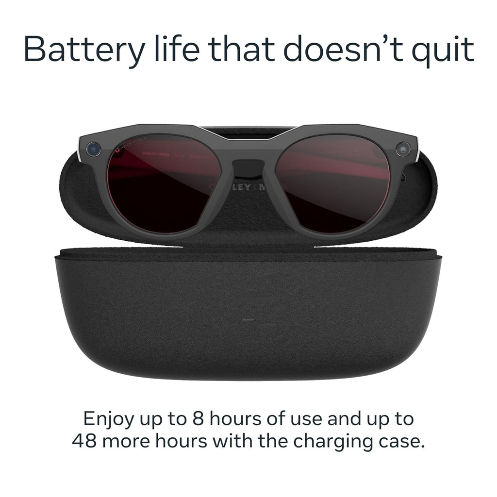 Meta Oakley HSTN, Black | Smart AI Glasses for Men, Women — Camera, Audio, Video Recording — Prizm™ Dark Golf Lenses — Sunglasses