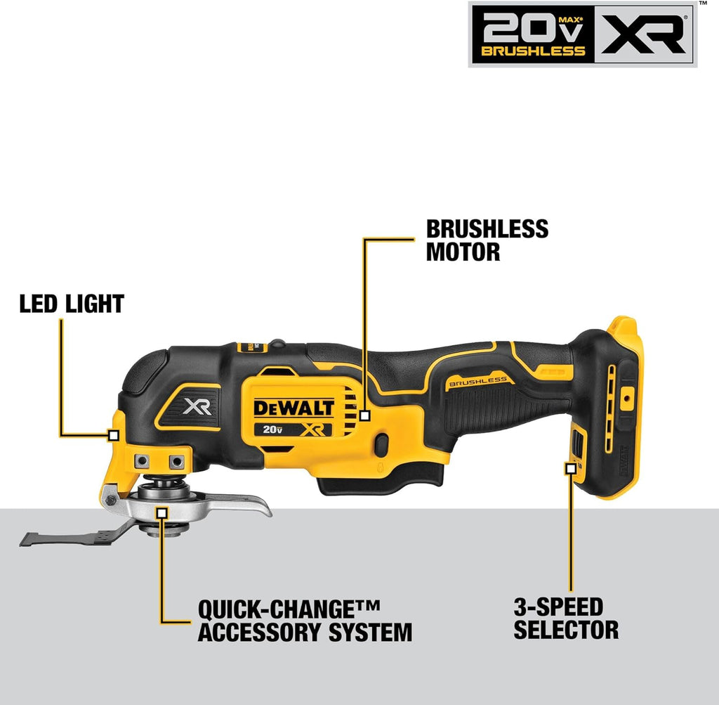 DEWALT 20V MAX 5-Tool Power Tools Combo Kit, Includes 1/2 Cordless Drill,1/4 Impact Driver, Reciprocating Saw, Circular Saw, Oscillating Tool, 5Ah Battery and Charger (DCK540D1)