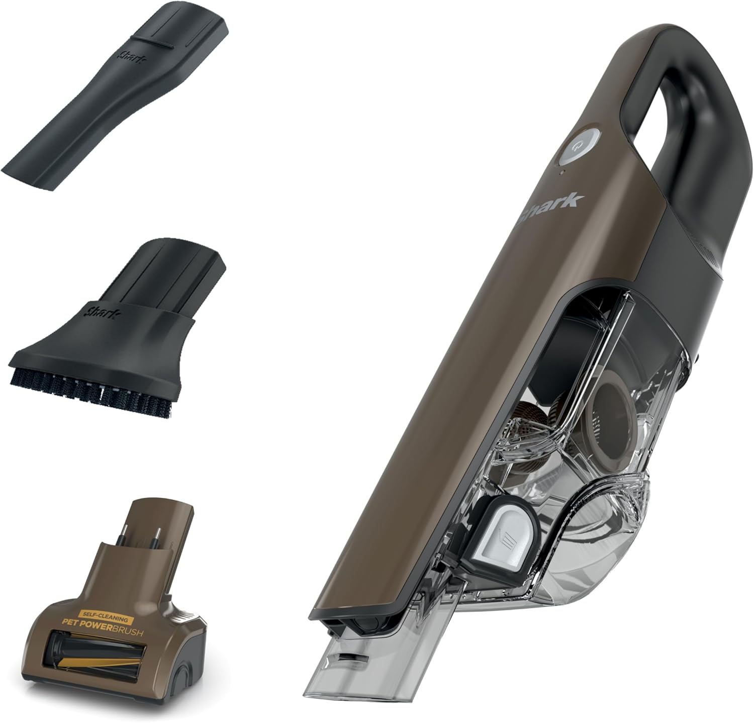 Shark UltraCyclone™ Pet Pro Plus Cordless Handheld Vacuum, Powerful Suction, Portable Vacuum for Car & Home, Pet Power Brush, Crevice Tool, Scrubbing Brush, XL Dust Cup, Brown, CH951BR1