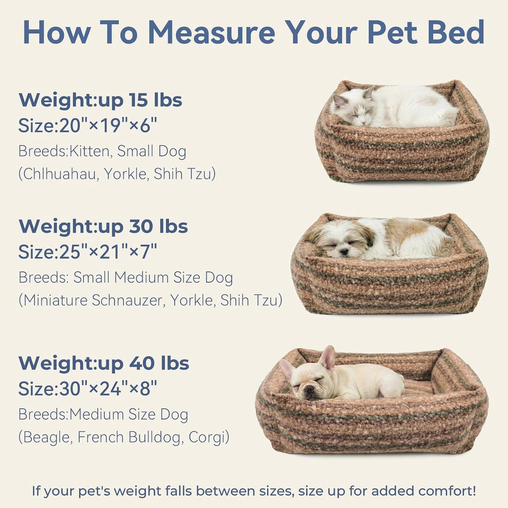 WESTERN HOME WH Dog Bed Medium Size Dogs - Washable Medium Dog Bed, High Back Support Pet Sofa with Sides, Soft Pet Beds with Anti Slip Bottom, 30inch, Brown