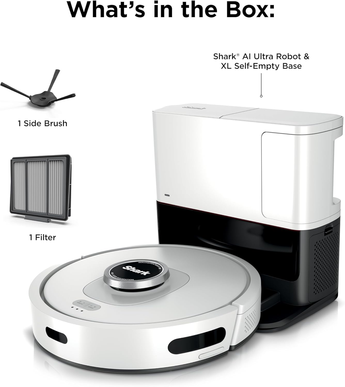 Shark Matrix Clean | Robot Vacuum Cleaner with Powerful Suction for Pet Hair, Rugs, Carpets & Hard Floors | Self-Empty Base | 60-Day Capacity | Voice Control | LiDAR Navigation | White | AV2511AE