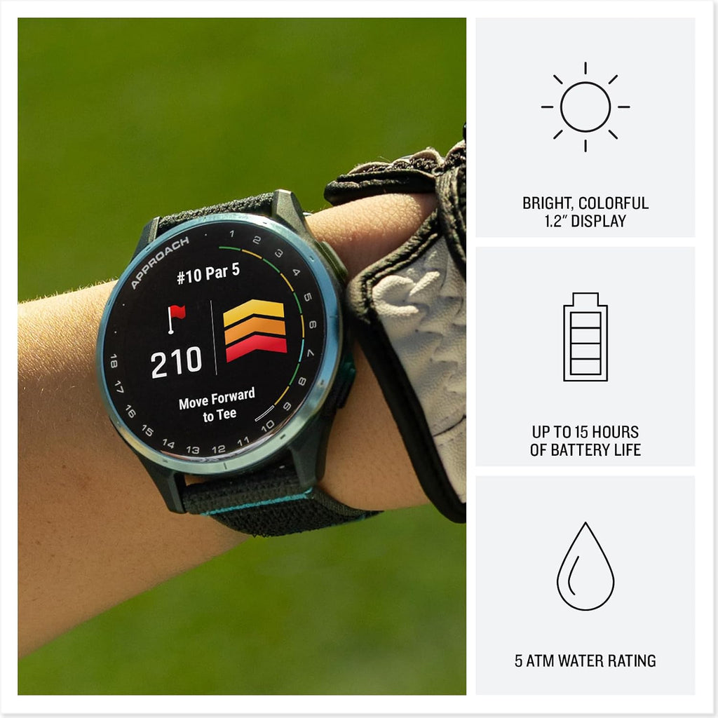 Garmin Approach® J1, Junior Golf Watch with GPS, Bright and Colorful Display, Tee-Off Guidance, Essential Features for Learning and Improving, Black