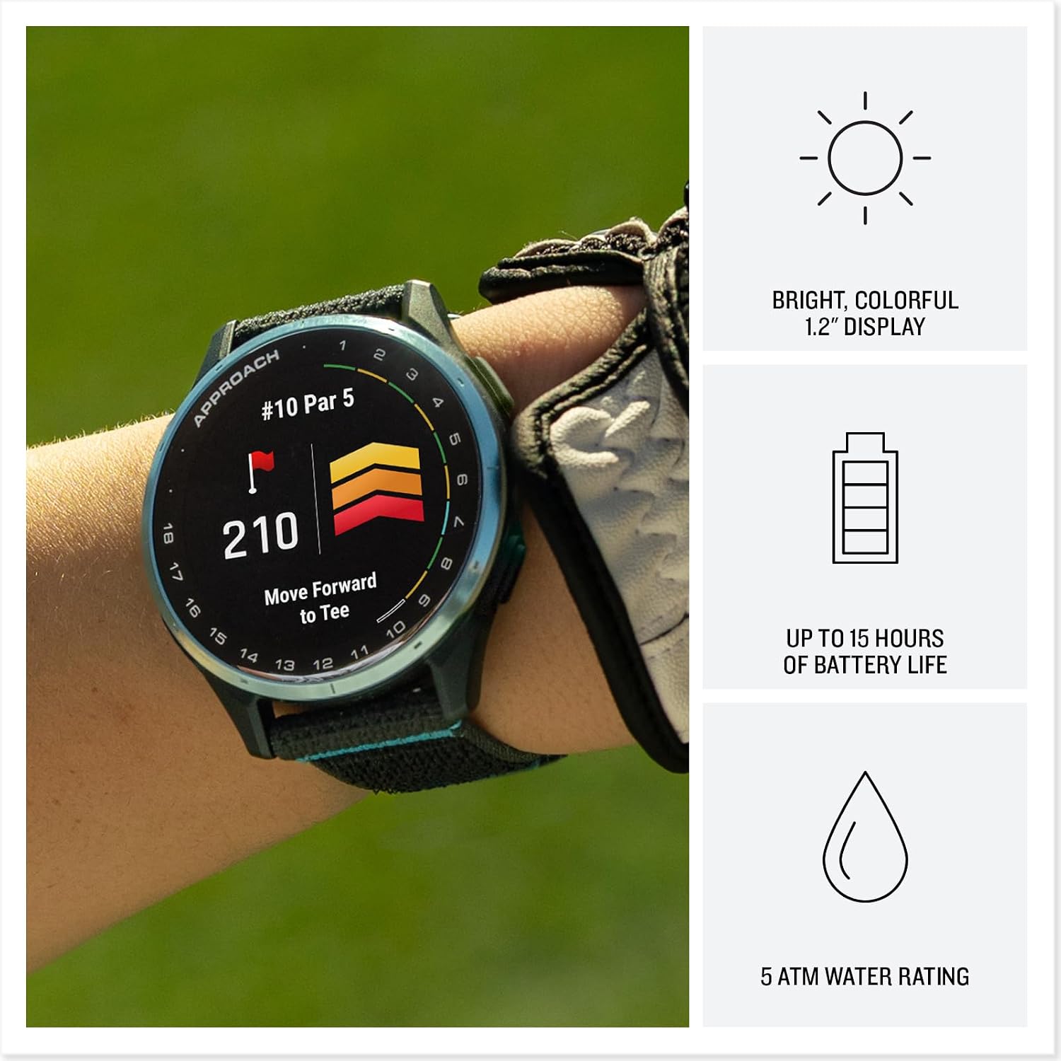 Garmin Approach® J1, Junior Golf Watch with GPS, Bright and Colorful Display, Tee-Off Guidance, Essential Features for Learning and Improving, Black