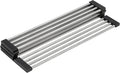 Ruvati Stainless Steel and Silicone Foldable Drying Rack for Workstation Sinks Dish Mat Trivet - RVA1395