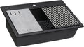 Ruvati 33-inch Granite Composite Quartz Workstation Matte Black Drop-in Topmount Kitchen Sink - RVG1302BK