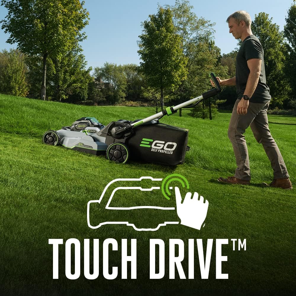 EGO POWER+ Electric Lawn Mower, Self-Propelled Cordless with Select Cut and Touch Drive, Includes 56V 7.5Ah Battery and Rapid Charger – LM2135SP