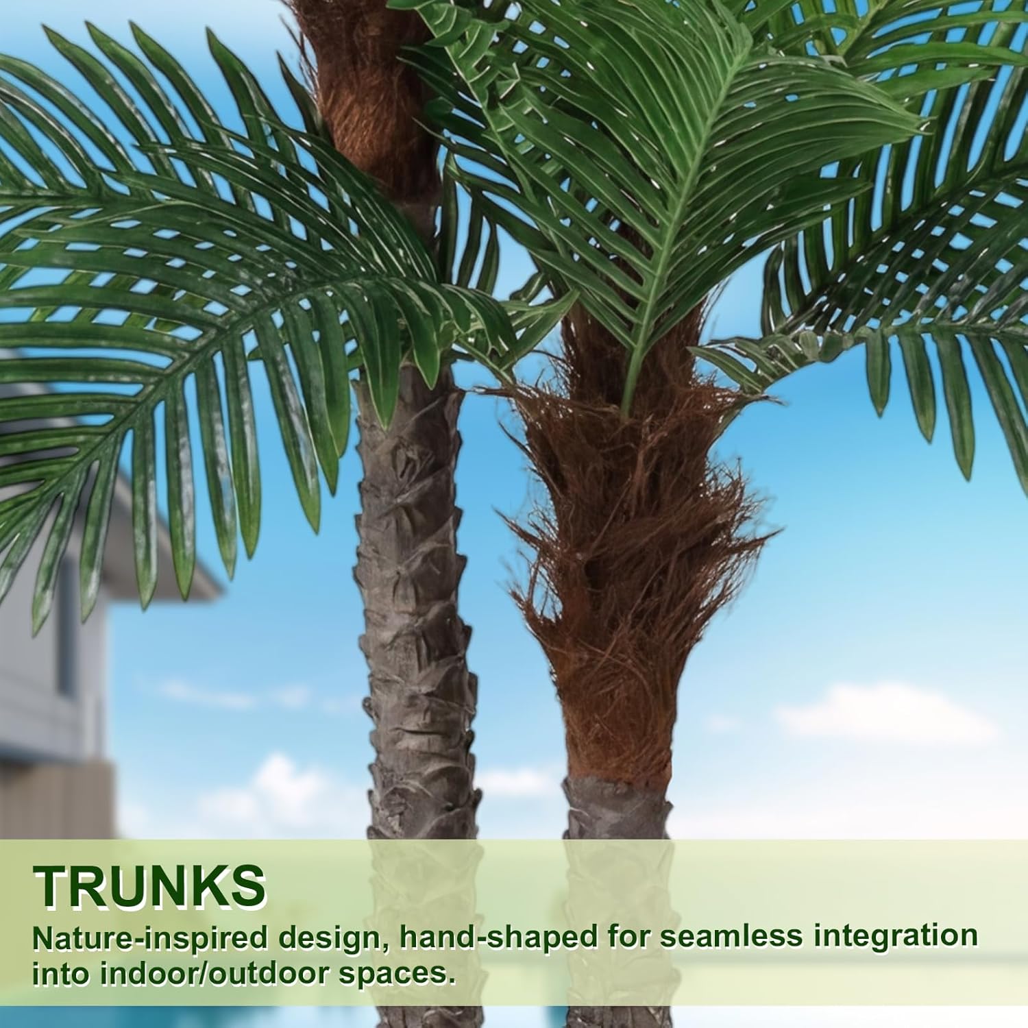 VIVATREES 8FT Faux Palm Tree, Artificial Golden Cane Palm Tree Outdoor Indoor, Fake Tree for Home House Office Living Room Yard Patio