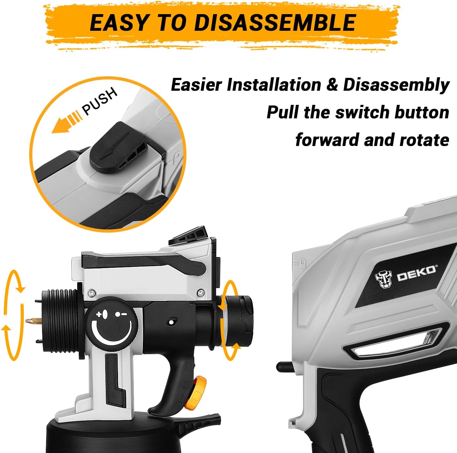 Paint Sprayer, 1000W HVLP High Power Spray Paint Gun with 1200ml High Capacity Container, 4 Nozzles and 3 Patterns, Easy to Clean, for Furniture, Cabinets, Fence, Walls, Door, Garden Chairs