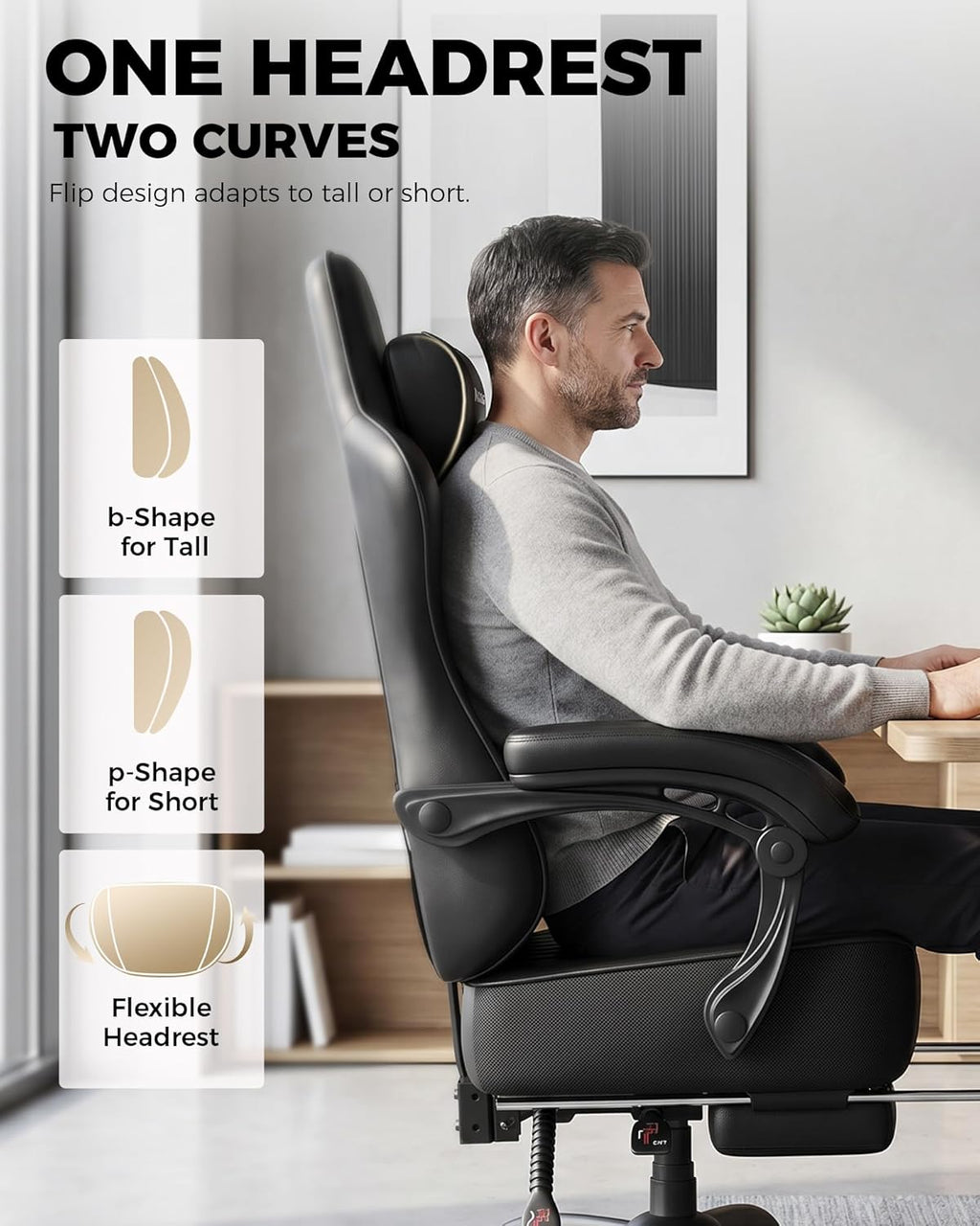 GTPLAYER Gaming Chair, 𝐁𝐢𝐠 𝐚𝐧𝐝 𝐓𝐚𝐥𝐥 Gaming Chair for Adults, 𝐖𝐢𝐝𝐞 𝐒𝐞𝐚𝐭 Computer Game Chairs with 𝐓𝐡𝐢𝐜𝐤 𝐏𝐨𝐜𝐤𝐞𝐭 𝐒𝐩𝐫𝐢𝐧𝐠 𝐂𝐮𝐬𝐡𝐢𝐨𝐧 & Footrest, 𝟑𝟓𝟎 𝐥𝐛𝐬, Black
