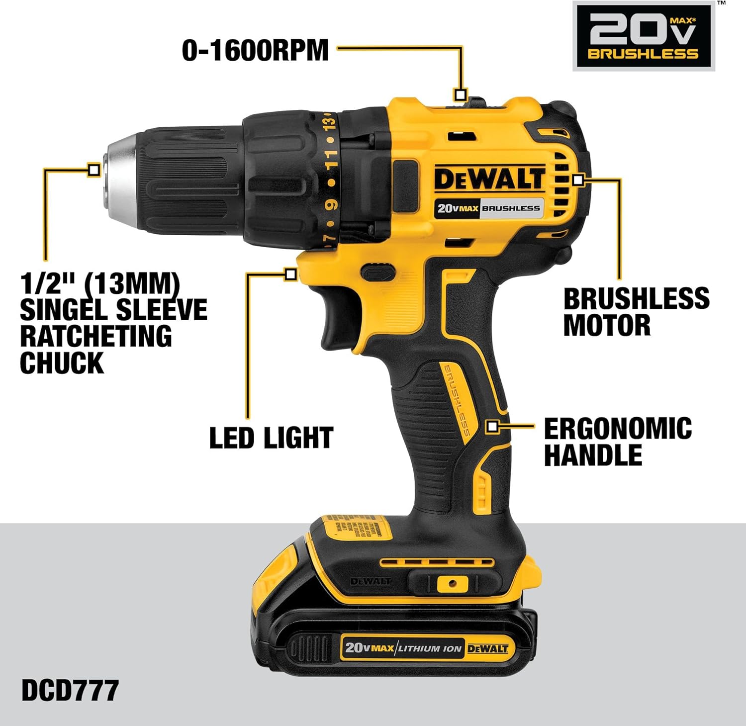 DEWALT 20V MAX 3-Tool Brushless Power Tool Set, Includes 1/2 Cordless Drill,1/4 Impact Driver, Oscillating Tool, 3 Batteries and a Charger, Extended Runtime, Lightweight (DCK360D3)