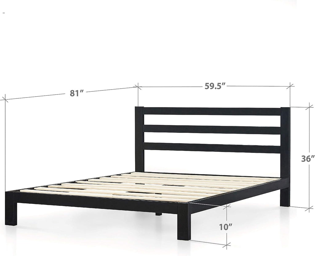 ZINUS Arnav Metal Platform Bed Frame with Headboard / Wood Slat Support / No Box Spring Needed / Easy Assembly, Queen